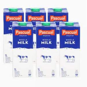 pascual 帕斯卡 西班牙进口 全脂纯牛奶 1L*6瓶