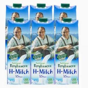 奧地利進口，SalzburgMilch 薩爾茨堡 全脂純牛奶 1L*6盒