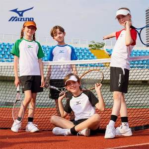 Mizuno KIDS 美津浓 2024年夏新款儿童款短袖T恤短裤两件套装（120-170cm） 4色