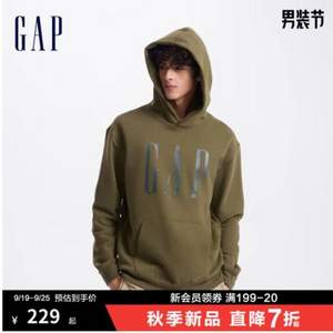 <span>白菜！</span>Gap 盖璞 2024年秋季新款 男女同款logo印花抓绒连帽卫衣 609135