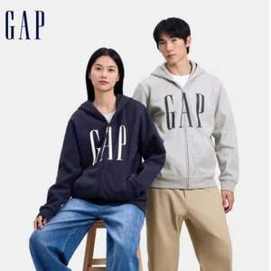 <span>白菜！</span>Gap 盖璞 2024年秋季新款 男女同款经典LOGO复古连帽开衫卫衣 660128 多色