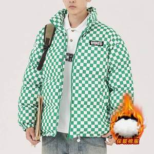 森馬集團，GLM 男士格子加厚保暖棉服 多色