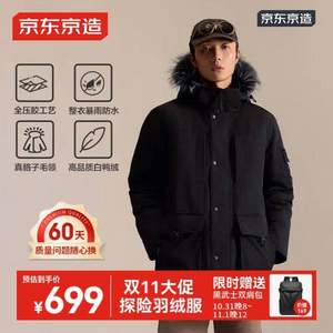 京東京造 暴雨級穿山甲戶外探險派克羽絨服DN001