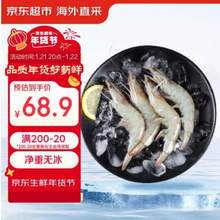 京东超市海外直采 厄瓜多尔白虾 净重无冰1.5kg/盒 超大号20/30规格 30-45只/盒