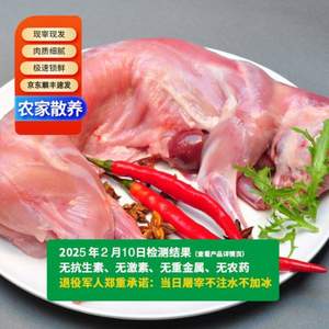 兔子哥 农家散养新鲜整只兔子肉（带头肝） 现宰2.2-2.5斤