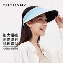 <span>白菜！</span>OhSunny 欧夏 UPF50+大帽檐空顶冰块肌理遮阳帽 SLH3M088
