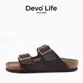 <span>白菜！</span>Devo Life 的沃 男女同款反绒牛皮软木凉拖鞋 