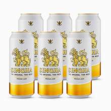 SINGHA 勝獅 泰國(guó)原裝進(jìn)口 拉格黃啤酒490mL*6聽(tīng)
