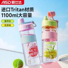 ASD 愛仕達(dá) RWS11B23WG-P 進(jìn)口Tritan材質(zhì)大容量運(yùn)動水杯1100mL