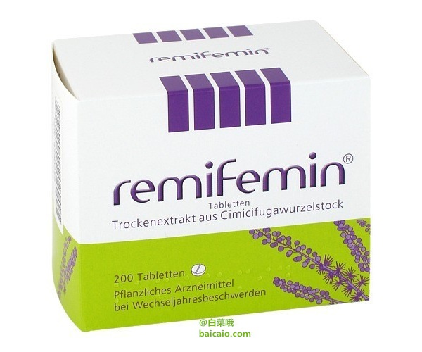 适合凑单直邮,remifemin 莉芙敏 更年期缓解片 200片 €2335 约￥175