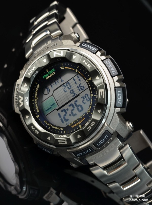 casio 卡西欧 prw-2500t-7cr 高端登山表(6局电波/太阳能/钛合金/潮汐