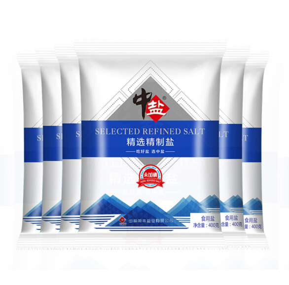 中鹽 未加碘 精選精製鹽 400g*6袋新低7.9元包郵(需領券)