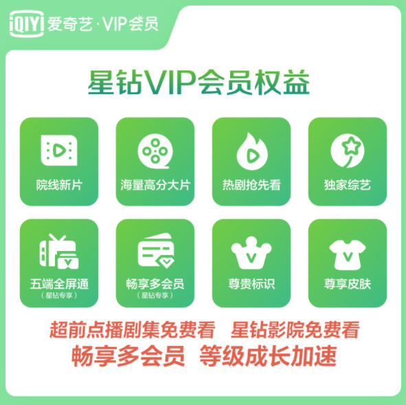 愛奇藝 星鑽vip會員年卡12個月(支持電視/vr/電腦/手機/平板) 京東